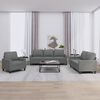 vidaXL 3 Piece Sofa Set with Cushions Dark Grey Fabric