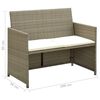 vidaXL 4 Piece Garden Lounge Set with Cushions Beige Poly Rattan