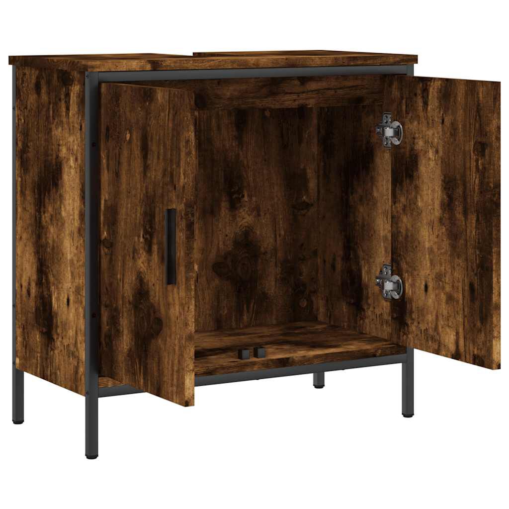 vidaXL Bathroom Sink Cabinet Smoked Oak 60x30x60 cm Engineered Wood