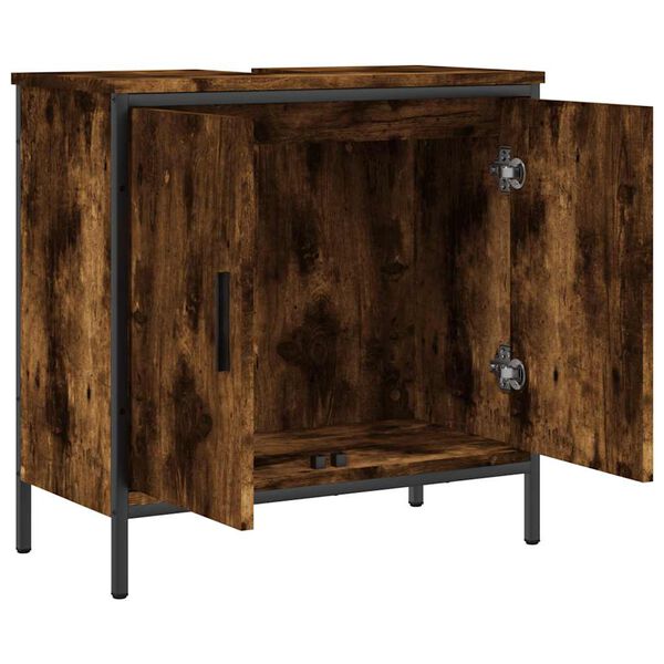 vidaXL Bathroom Sink Cabinet Smoked Oak 60x30x60 cm Engineered Wood