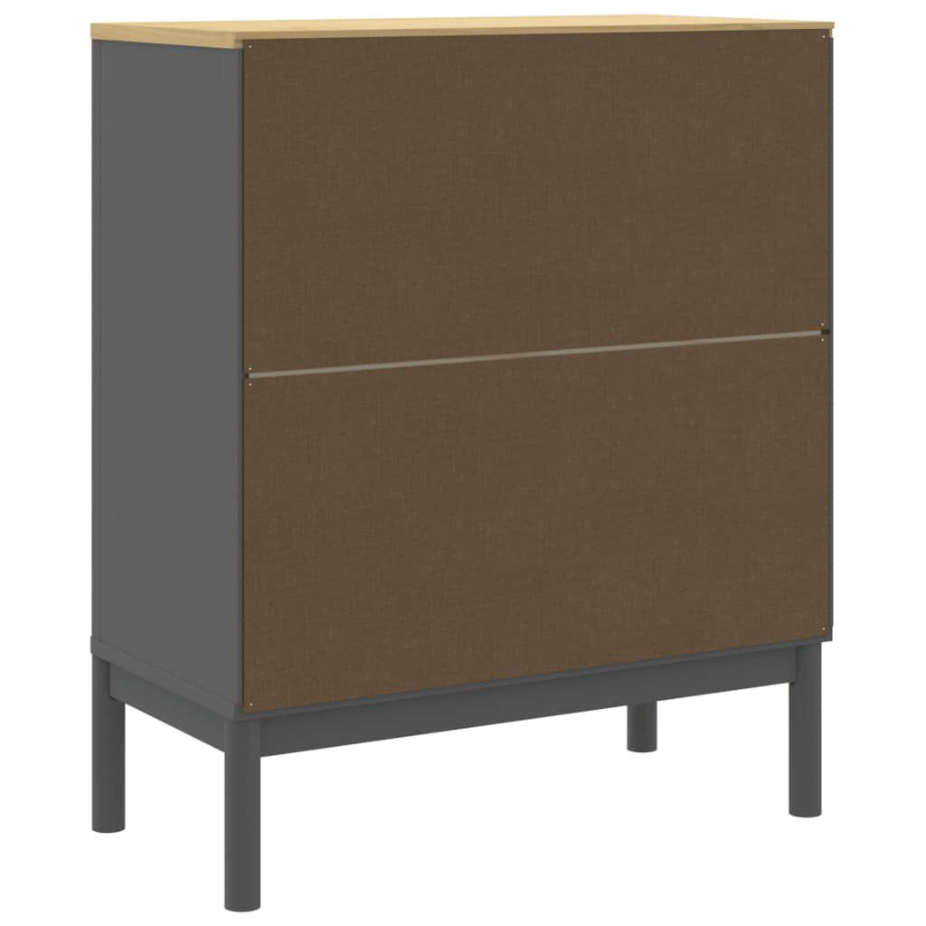 vidaXL Chest of Drawers FLORO Grey cm Solid Wood Pine