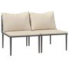 vidaXL Garden Middle Sofas with Cushions 2 pcs Grey Poly Rattan