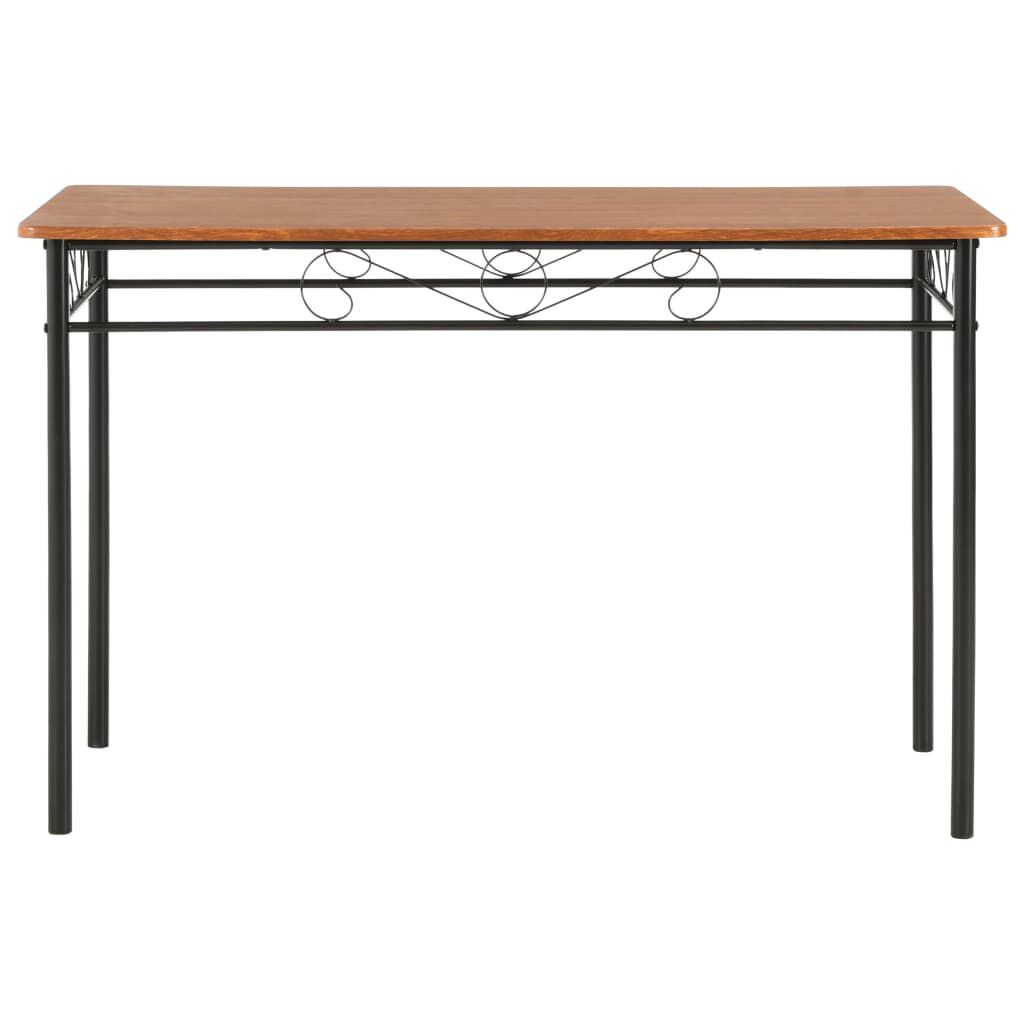 vidaXL 5 Piece Dining Set MDF and Steel Brown