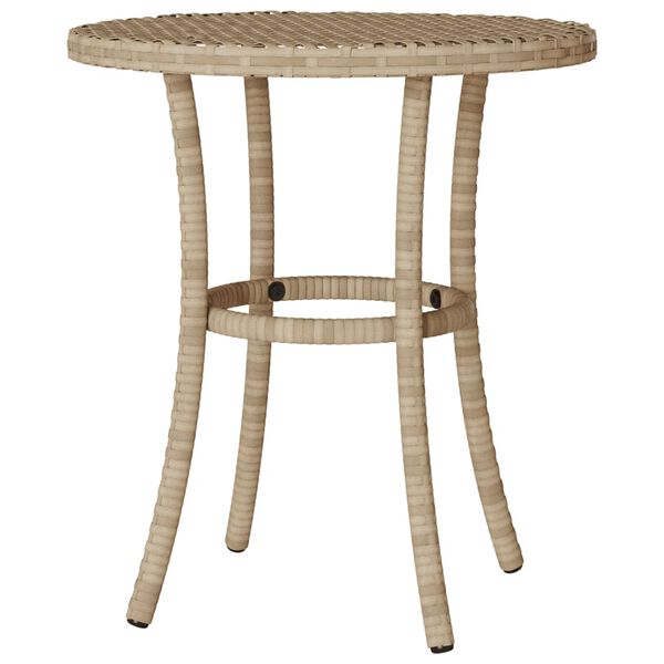 vidaXL 3 Piece Bistro Set with Cushions Beige Poly Rattan