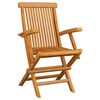 vidaXL Garden Chairs with Blue Cushions 3 pcs Solid Teak Wood