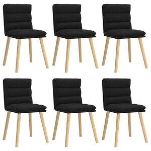 vidaXL Dining Chairs 6 pcs Black Fabric
