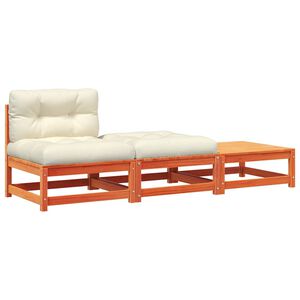 vidaXL Garden Sofa Armless with Cushions and Footstools