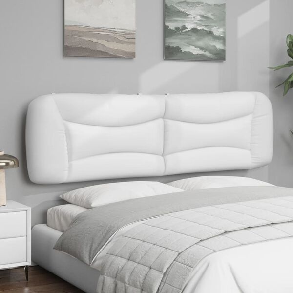 vidaXL Headboard Cushion "Hvar" White 183 cm King Faux Leather
