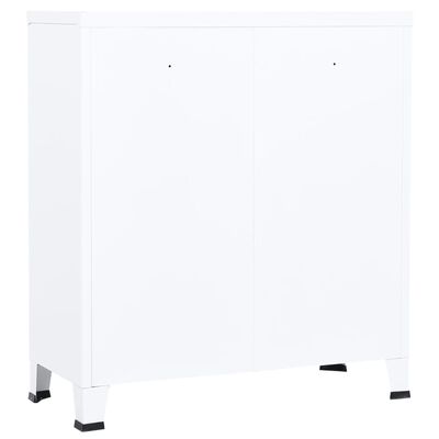 vidaXL Industrial Storage Chest White Steel