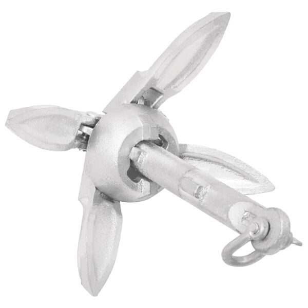 vidaXL Folding Anchor Silver 0.7 kg Hot Dip Galvanized Cast Iron