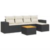 vidaXL 6 Piece Garden Sofa Set with Cushions Black Poly Rattan