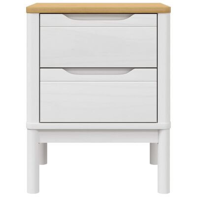 vidaXL Bedside Cabinet FLORO White 45x39x57 cm Solid Wood Pine