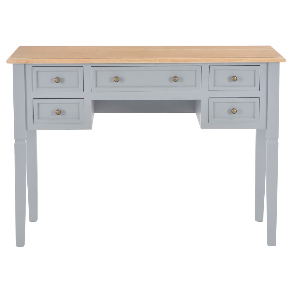 vidaXL Writing Desk Grey 109.5x45x77.5 cm Wood