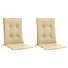 vidaXL Lowback Chair Cushions 2 pcs Melange Beige 100x50x4 cm Fabric