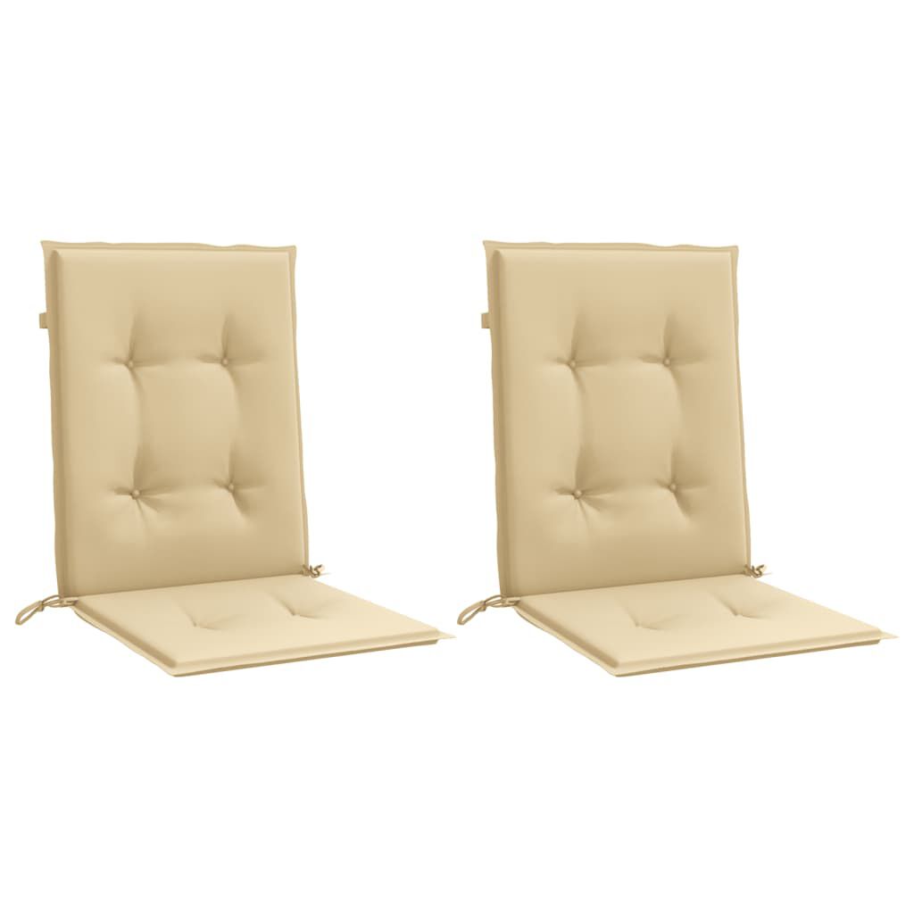 vidaXL Lowback Chair Cushions 2 pcs Melange Beige 100x50x4 cm Fabric