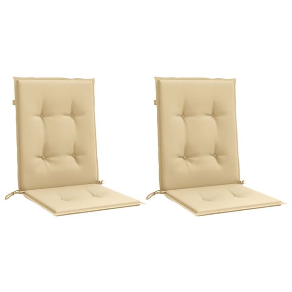 vidaXL Lowback Chair Cushions 2 pcs Melange Beige 100x50x4 cm Fabric