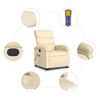 vidaXL Electric Stand up Massage Recliner Chair Cream Fabric