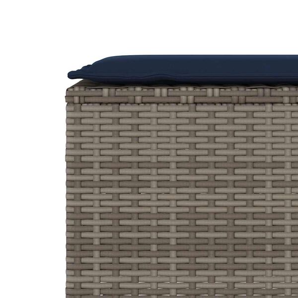 vidaXL Garden Bench with Cushion Grey 110x30x40.5 cm Poly Rattan