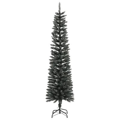vidaXL Artificial Slim Christmas Tree with Stand Green 210 cm PVC