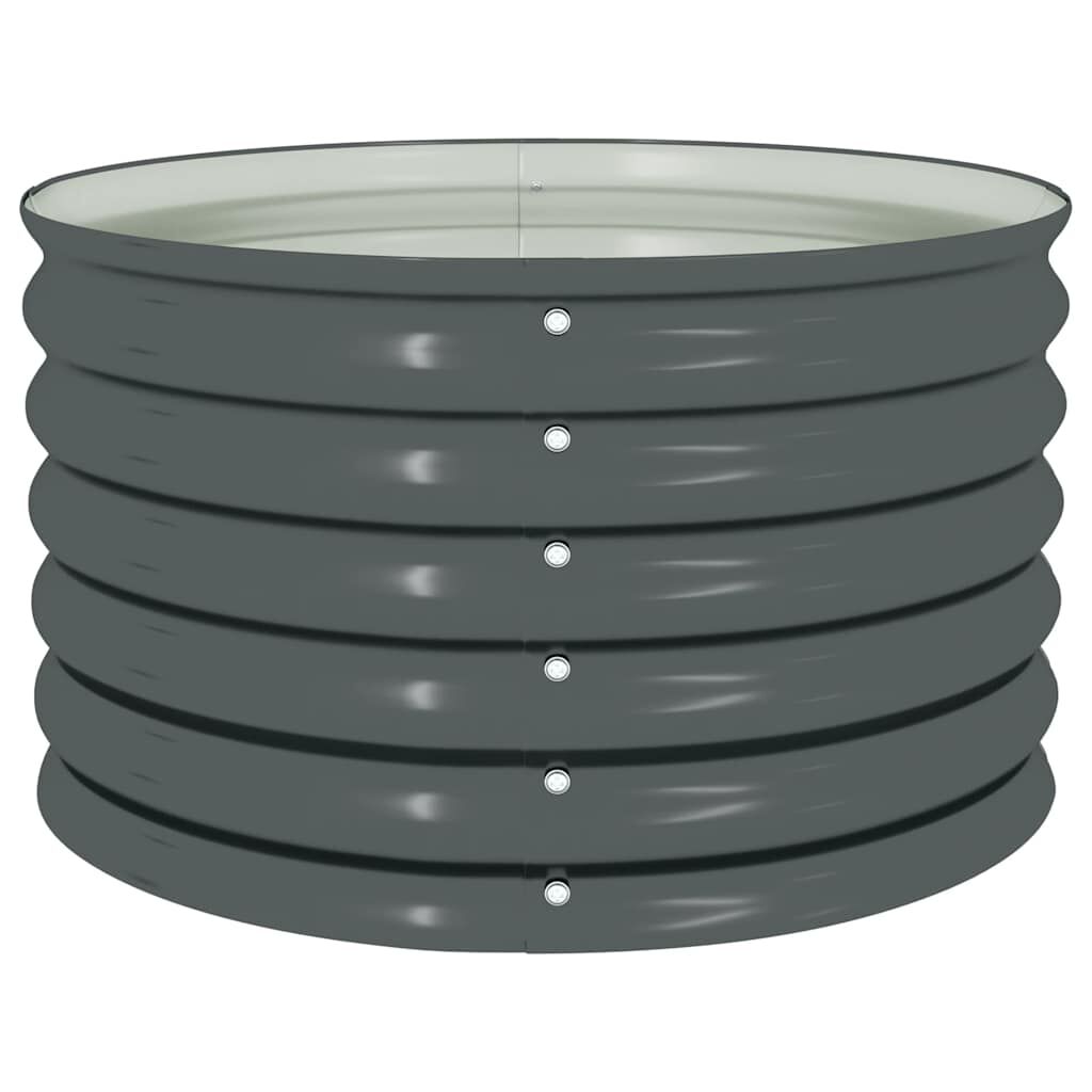 vidaXL Garden Raised Bed 80x80x44 cm Galvanised Steel Grey