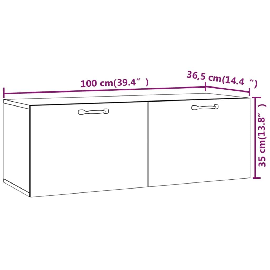 vidaXL Wall Cabinet Black 100x36.5x35 cm Engineered Wood