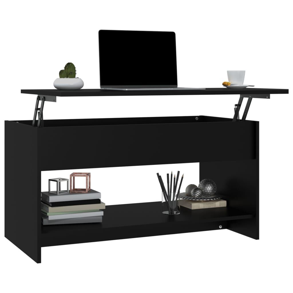 vidaXL Coffee Table Black 102x50x52.5 cm Engineered Wood