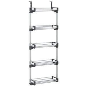vidaXL Door Organiser with 5 Shelves 52x20x135 cm Aluminium