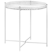 vidaXL Side Table Silver 40x40x41 cm Glass