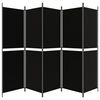 vidaXL 5-Panel Room Divider Black 250x180 cm Fabric