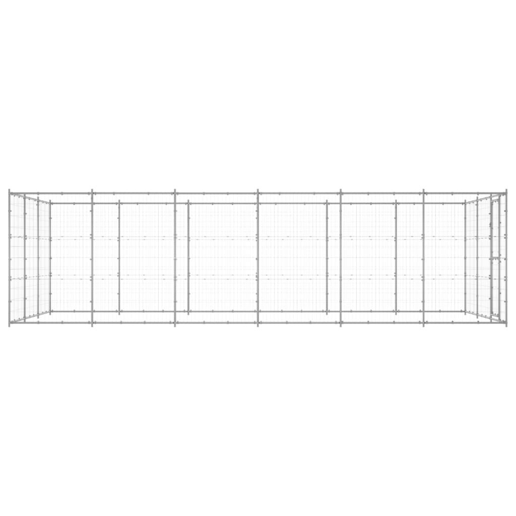 vidaXL Outdoor Dog Kennel Galvanised Steel 21.78 m²