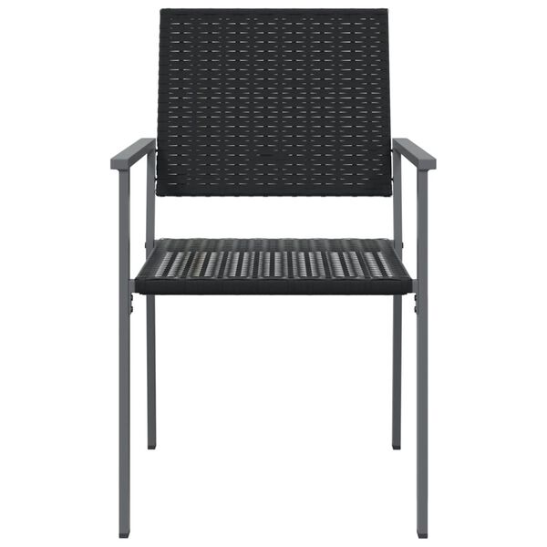 vidaXL Garden Chairs 2 pcs Black 54x62.5x89 cm Poly Rattan