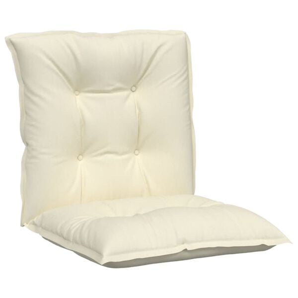 vidaXL Garden Lowback Chair Cushions 2 pcs Cream 100x50x7 cm Fabric