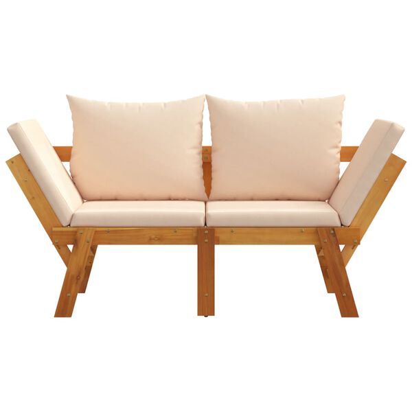 vidaXL Garden Bench with Cushions 2-in-1 Solid Wood Acacia