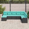 vidaXL Garden Sofa Set 8 pcs Black Poly rattan