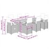 vidaXL 11 Piece Garden Bistro Set with Cushions Grey Poly Rattan