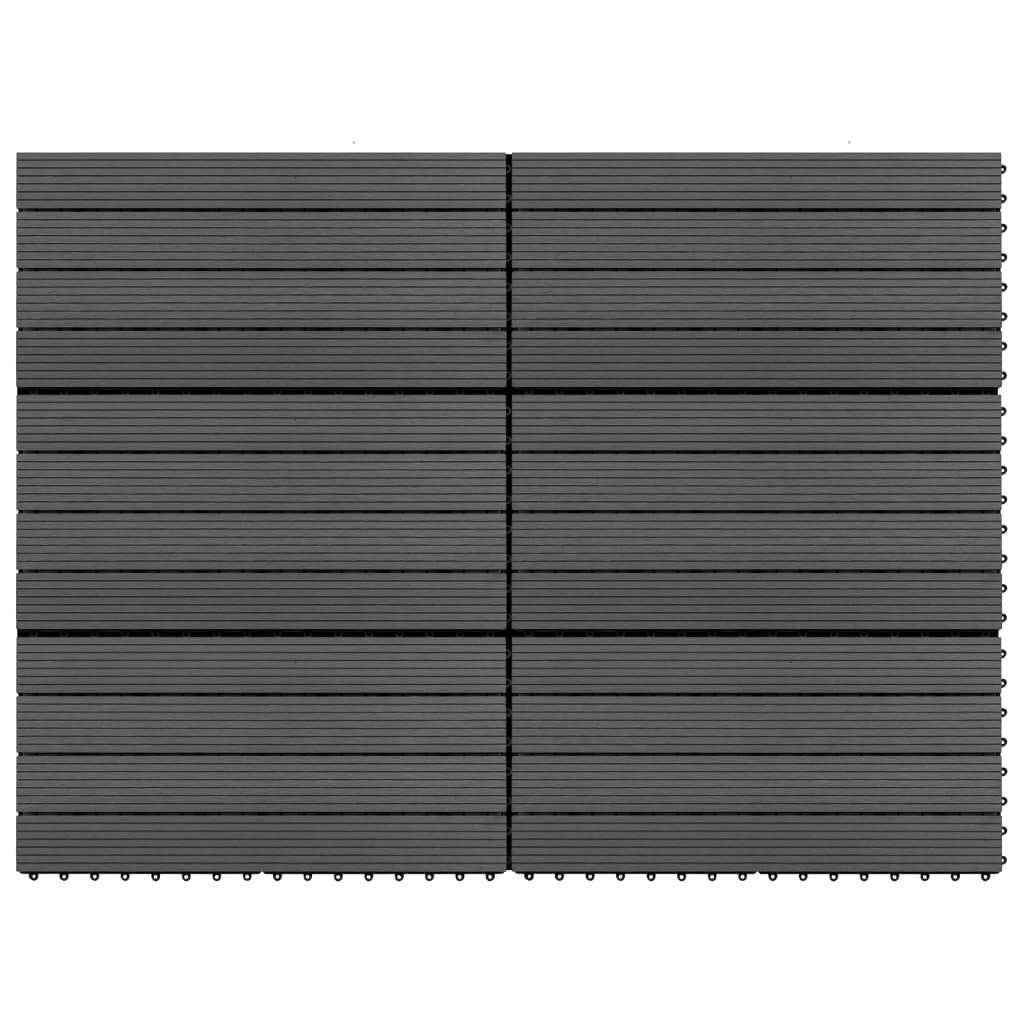 vidaXL Decking Tiles 6 pcs WPC 60x30 cm 1.08 m² Black
