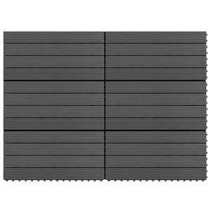 vidaXL Decking Tiles 6 pcs WPC 60x30 cm 1.08 m² Black