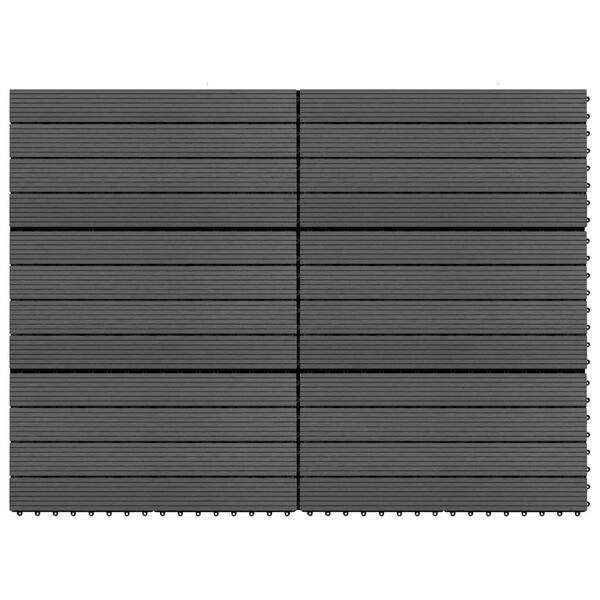 vidaXL Decking Tiles 6 pcs WPC 60x30 cm 1.08 m² Black
