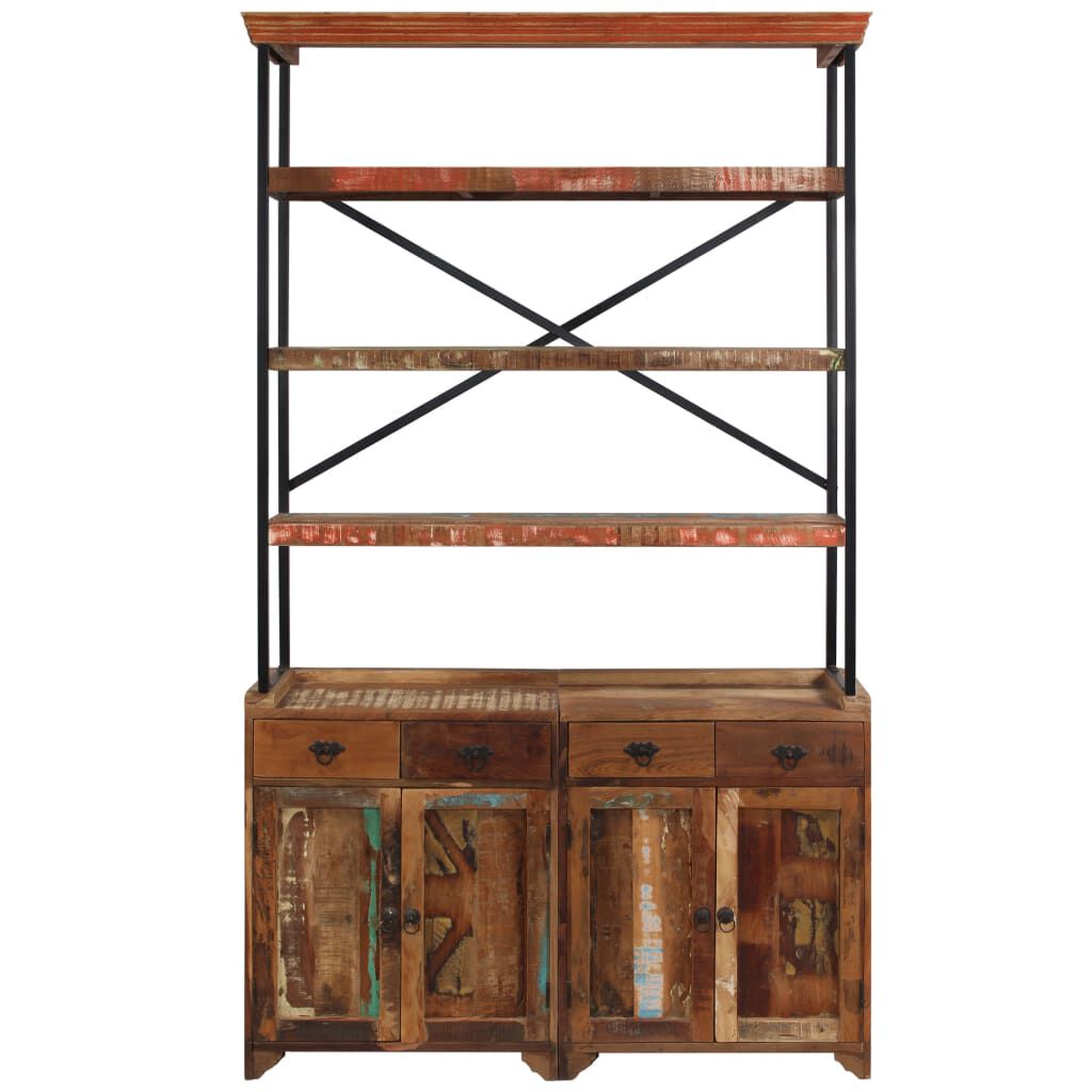 vidaXL Sideboard with Shelves Solid Reclaimed Wood 120x35x200 cm