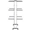 vidaXL 3-Tier Laundry Drying Rack with Wheels Silver 60x70x129 cm