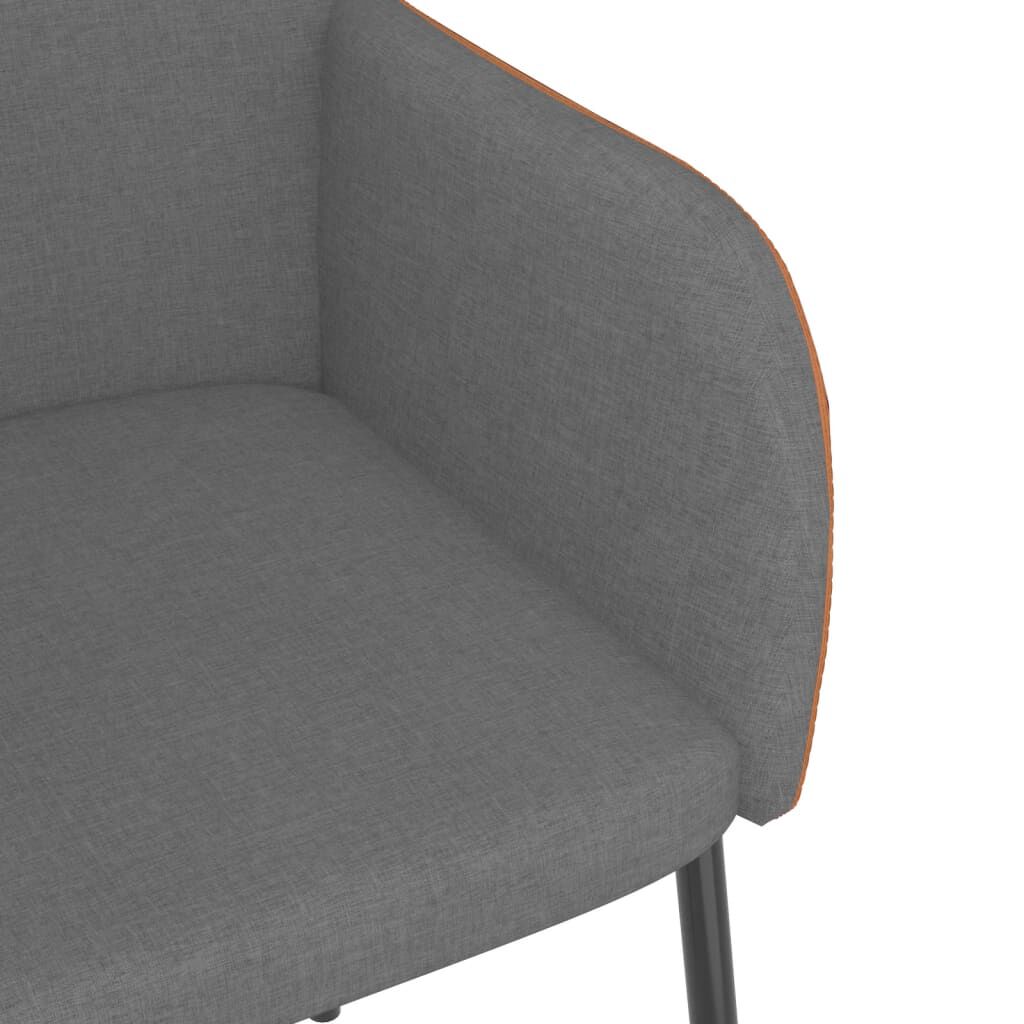 vidaXL Dining Chairs 2 pcs Light Grey Fabric and Faux Leather