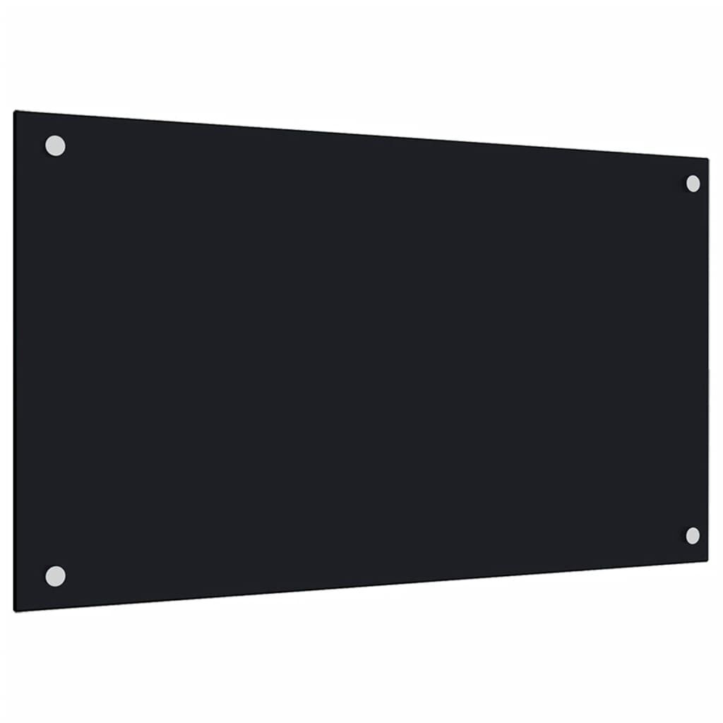 vidaXL Kitchen Backsplashes 2 pcs Black 70x60 cm Tempered Glass