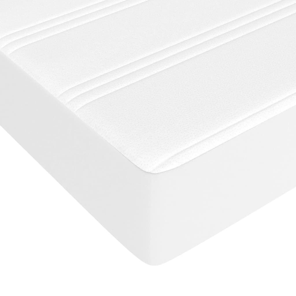 vidaXL Box Spring Bed with Mattress White 137x190 cm Full Faux Leather