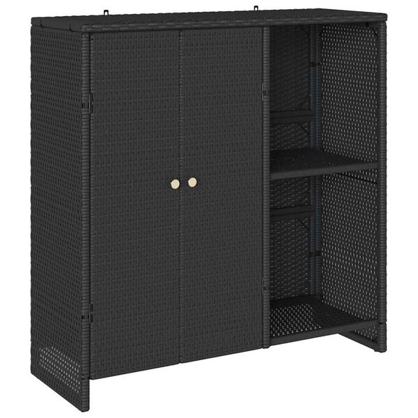 vidaXL Storage Cabinet with Storage Black 100 x 36 x 102 cm Rattan