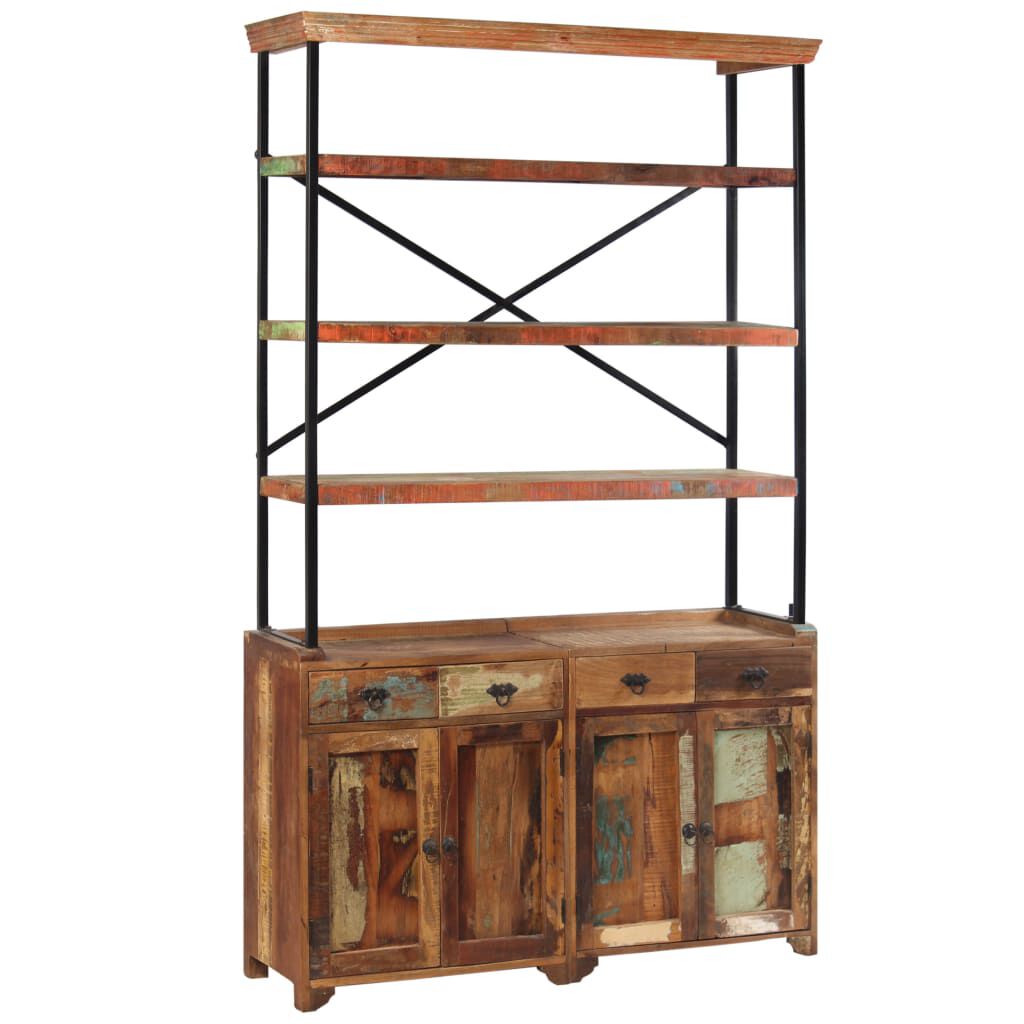vidaXL Sideboard with Shelves Solid Reclaimed Wood 120x35x200 cm