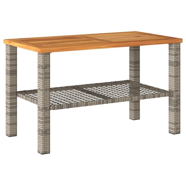 vidaXL 4 Piece Garden Lounge Set with Cushions Grey Poly Rattan