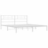 vidaXL Metal Bed Frame without Mattress with Headboard White 183x213cm