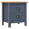 vidaXL Bedside Cabinet Hill Grey 46x35x49.5 cm Solid Pine Wood