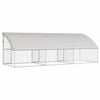 vidaXL Dog Kennel with Storage 3 pcs Silver 6 x 2 x 2 m Steel