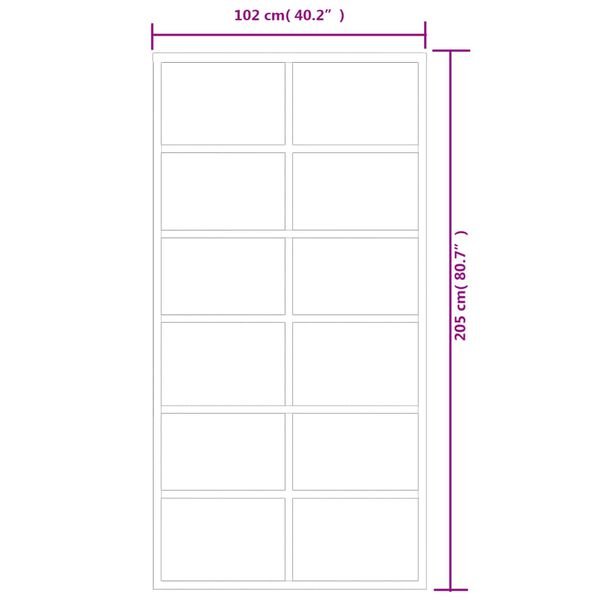 vidaXL Sliding Door ESG Glass and Aluminium 102x205 cm Black
